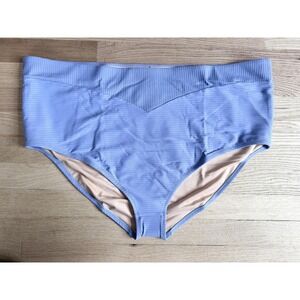 Madewell High Rise Ribbed Swimsuit Bottoms Periwinkle Blue Size 4X